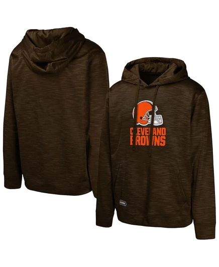 Мужской коричневый флисовый пуловер с капюшоном Cleveland Browns Streak brown