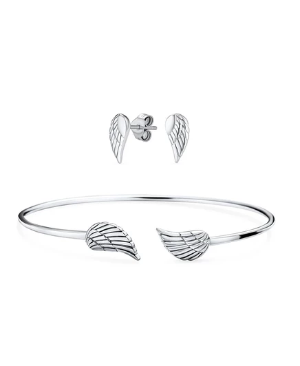 Набор браслет и серьги Bling Jewelry Angel Wing, серебро 925