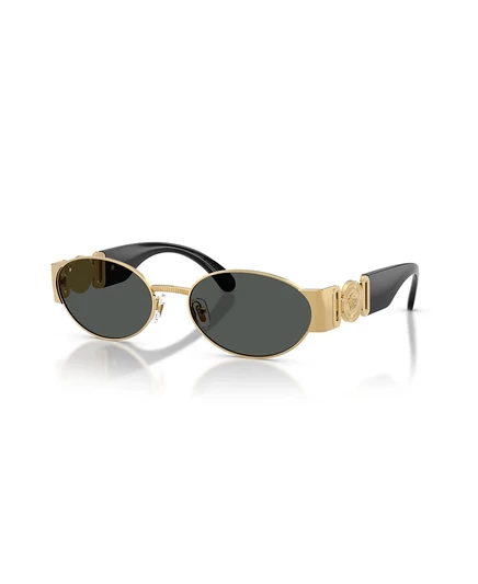 Мужские овальные солнцезащитные очки Versace, золото VE2299