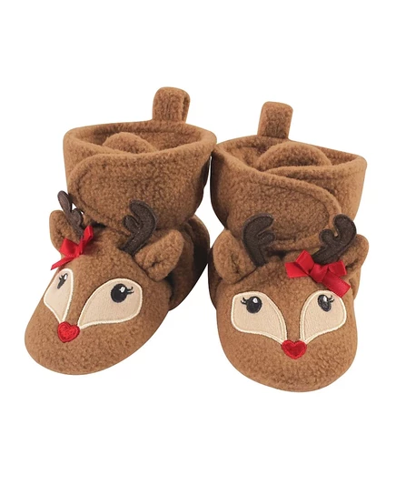 Пинетки для девочек Hudson Baby Cozy Fleece, с оленями