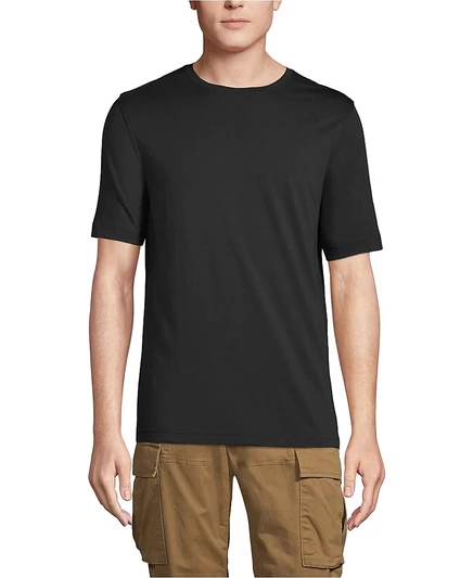Мужская хлопковая футболка Supima с коротким рукавом от Lands' End black