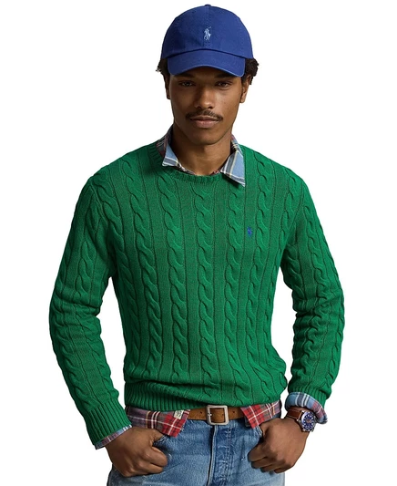 Мужской свитер Polo Ralph Lauren с косами, зеленый