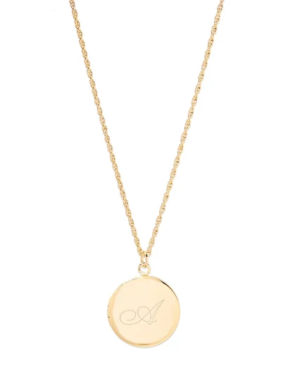 Колье Brook & York Isla с медальоном-инициалом, золотистое