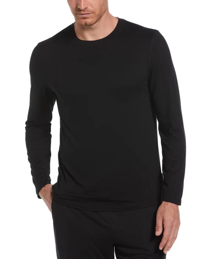 Мужская рубашка с круглым вырезом из роскошного трикотажа Perry Ellis Portfolio black