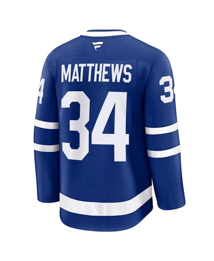 Мужская майка премиум-класса Fanatics Auston Matthews Blue Toronto Maple Leafs Captain Patch Home blue