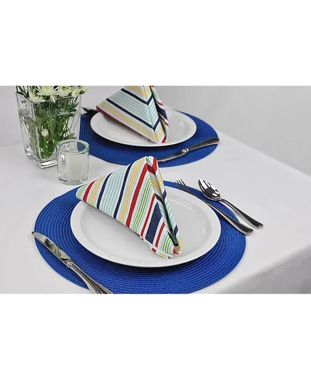 Салфетки Design Imports насыщенная полоска, набор 6, синие