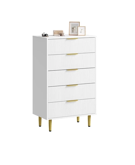 Комод GAOMON Modern Fluted на 5 ящиков, белый