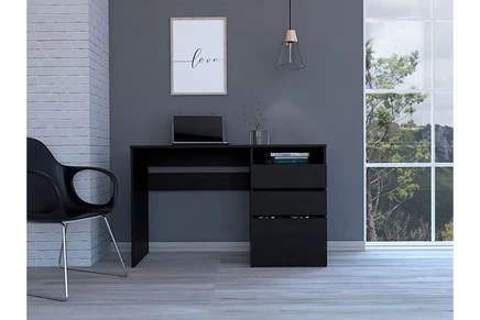 Стол FM FURNITURE Louisiana с 3 ящиками, черный