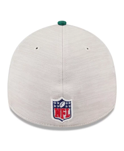 Мужская кепка New Era Stone/Green New York Jets 2024 Sideline Flex 39-го размера. stone, green
