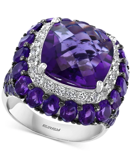 Кольцо EFFY Amethyst серебро с аметистом, фиолетовое