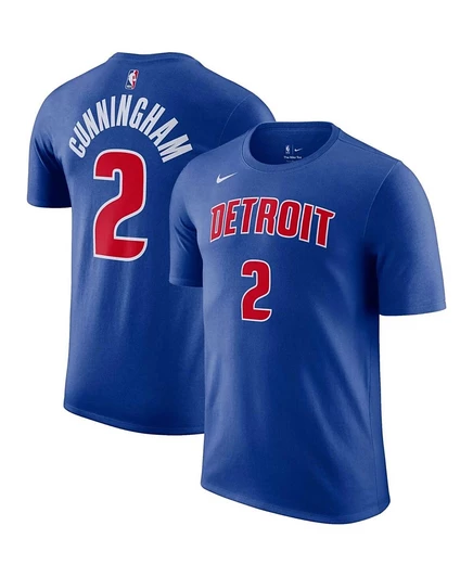 Мужская футболка Nike Cade Cunningham Blue Detroit Pistons Icon 2022/23 с названием и номером команды blue