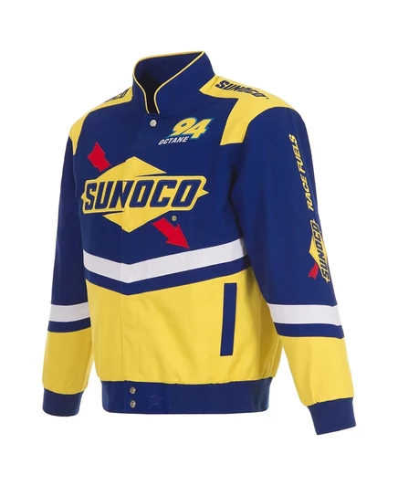 Мужская куртка JH Design из саржи желтого цвета NASCAR Sunoco с застежкой на пуговицы royal, yellow