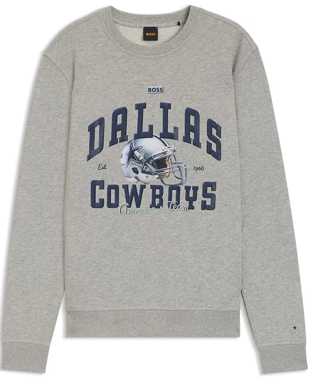 Мужской свитшот Hugo Boss x Dallas Cowboys, серебристый