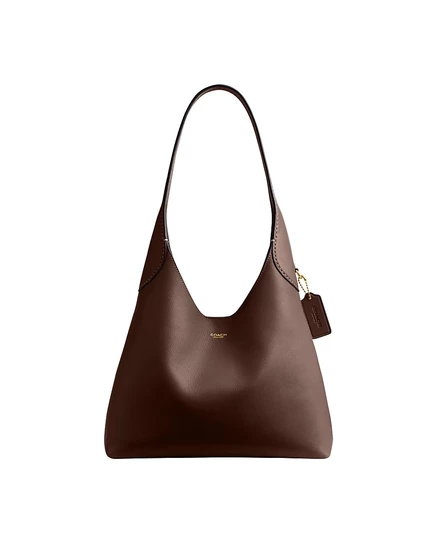 Женская сумка Coach Brooklyn medium из кожи, коричневая