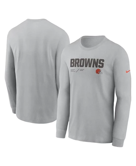 Мужской лонгслив Nike Cleveland Browns, серебристый