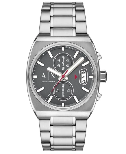 Мужские часы A|X Armani Exchange с кварцевым хронографом, серебристые часы из нержавеющей стали, 40 мм