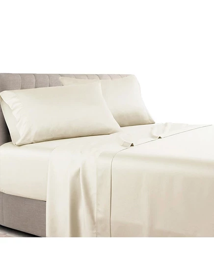 Постельный комплект Egyptian Linens Cal-King сатин, кремовый