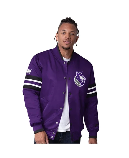 Мужская куртка Starter Scout Varsity, сатиновая, фиолетовая