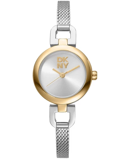 Женские миланские кварцевые часы DKNY с двухцветным браслетом из нержавеющей стали, серебро 26 мм