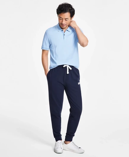 Мужские домашние брюки Boss HUGO Ease на кулиске из футера, синие