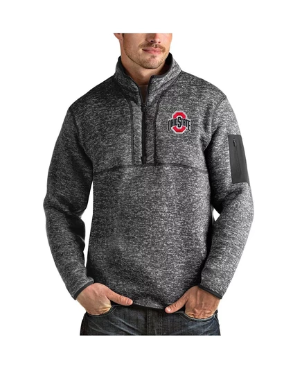 Мужская куртка-пуловер на молнии Buckeyes Fortune от Antigua  heather charcoal
