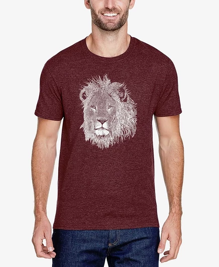 Мужская футболка премиум-класса Word Art Lion из смесовой ткани