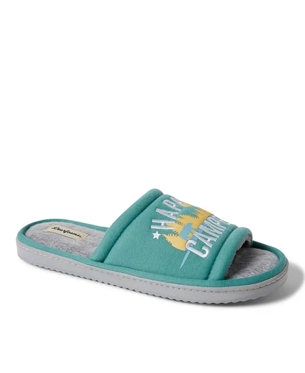 Мужские тапочки Dearfoams Lennox Happy Camper, зеленые