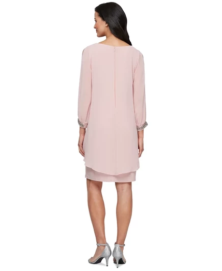 SL Fashions Женское платье-футляр SL Fashions с тюльпанным верхом faded rose