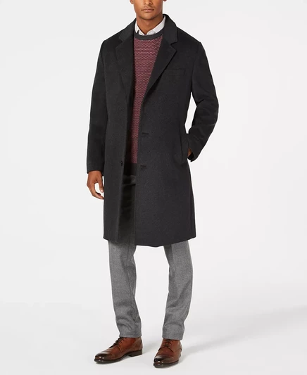 Мужское пальто London Fog Signature, шерстяное, черное