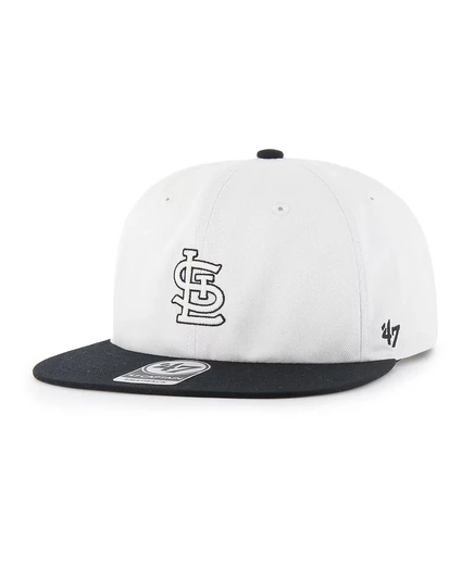 Брендовая мужская белая/черная кепка St. Louis Cardinals Foundation Captain Snapback 47-го года выпуска white, black