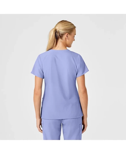Женский медицинский топ WiNK W123 Stylized V‑Neck, небесно-голубой