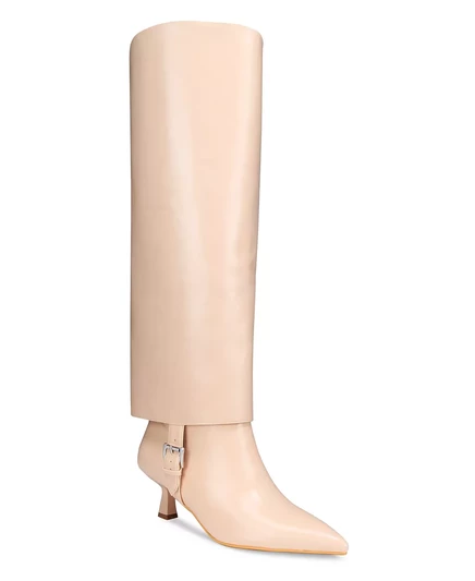 VAILA SHOES Женские модельные сапоги Monica с острым носком и широкими голенями, увеличенные размеры 9-14 cream