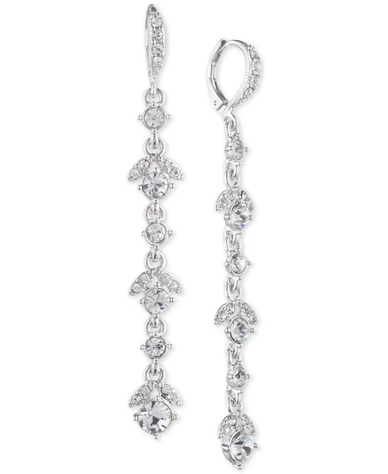 Серьги-капли Givenchy Crystal Linear, серебристые