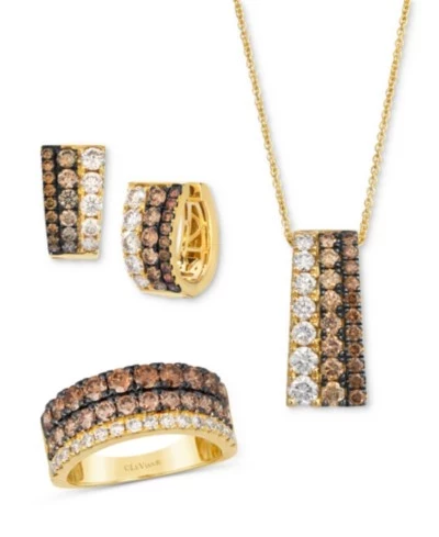 Комплект Le Vian: кольцо, серьги и колье Chocolate Ombré
