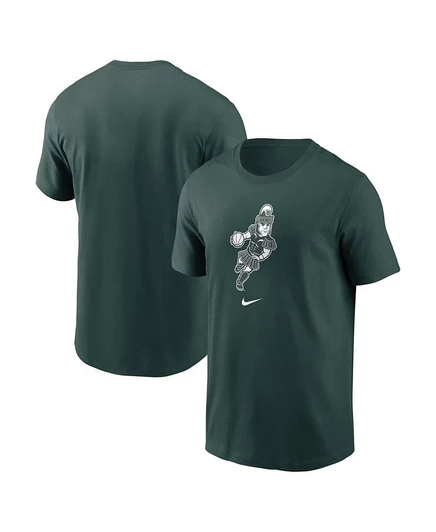 Мужская спортивная футболка Nike Michigan State Spartans Basketball Sparty зеленого цвета
