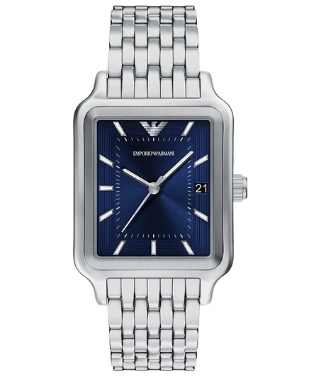 Мужские кварцевые часы Emporio Armani с тремя стрелками из нержавеющей стали, серебро 36 мм