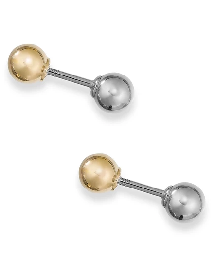 Серьги Italian Gold Ball Stud 10k, комбинированное золото