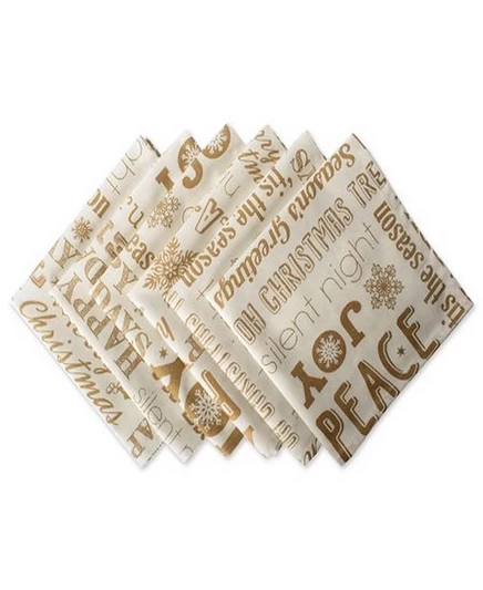 Салфетки Design Imports набор 6 51×51 см, золотистые