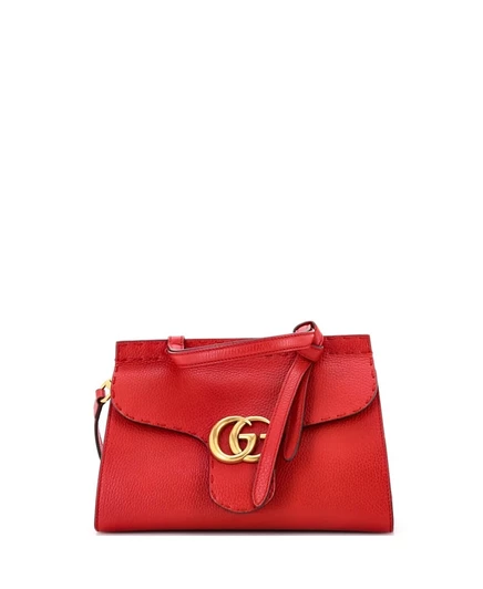 Женская сумка Pre-Owned Gucci Mini GG Marmont, красная