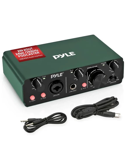 Аудиоинтерфейс Pyle USB/ASIO 2x2 24 бит/192 кГц, черный
