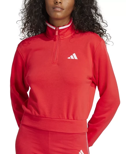  Женский топ Essentials Color Pop из французского махрового материала с застежкой на молнию в четверть длины purrub