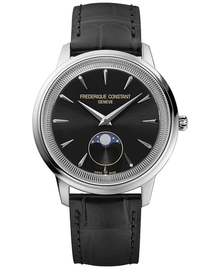 Мужские часы Frederique Constant Moneta Moonphase 37 мм, черные