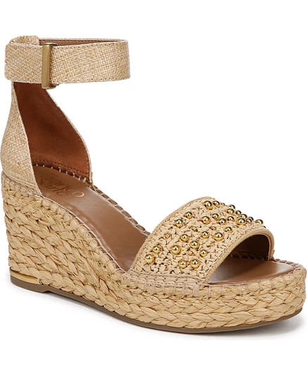  Женские босоножки-эспадрильи Clemens Raffia на танкетке natural beige raffia