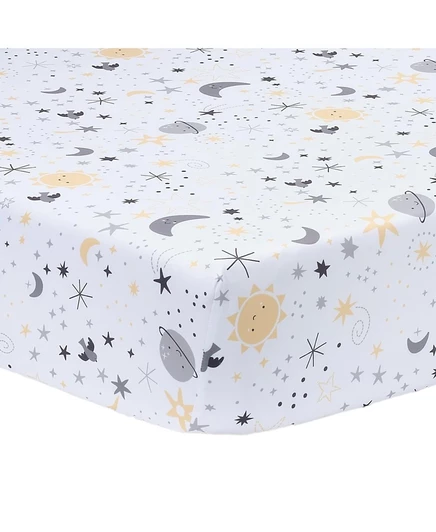 Простыня на резинке для кроватки Bedtime Originals Little Star, белая