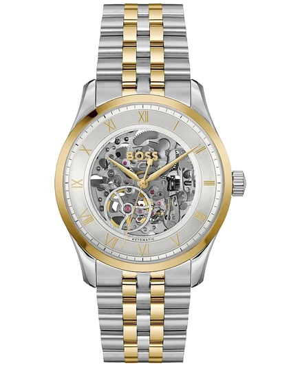 Мужские механические часы Hugo Boss Principle Skeleton Mech-Двухцветные с автоподзаводом из нержавеющей стали, 41 мм, мультиметровые