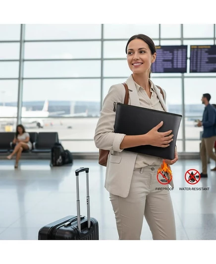 Сумка для документов Clarissa Travel огнестойкая, черная
