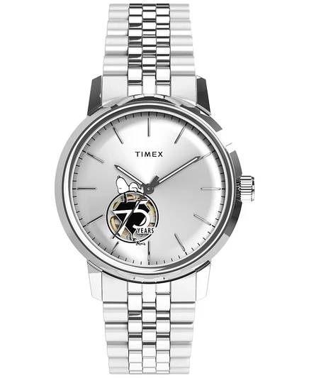 Мужские механические часы Timex с автоподзаводом серебристого цвета из нержавеющей стали, 40 мм серебристого цвета