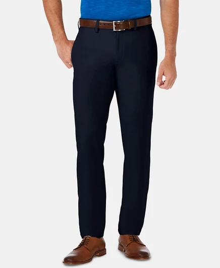Мужские брюки Haggar Cool 18 Pro slim-fit, влаговыводящие, синие