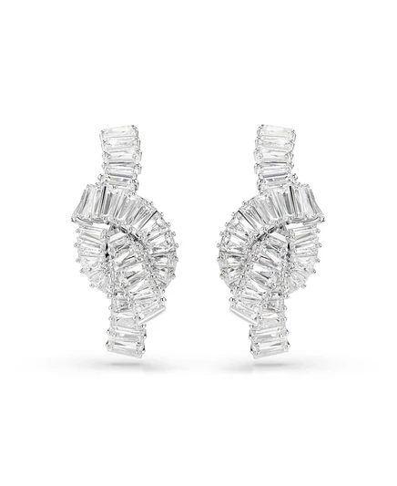 Серьги в багетной огранке Swarovski Matrix с родиевым покрытием из серебра