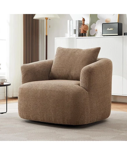 Streamdale Furniture 360° Вращающееся акцентное кресло-диван с декоративной подушкой, светло-серый